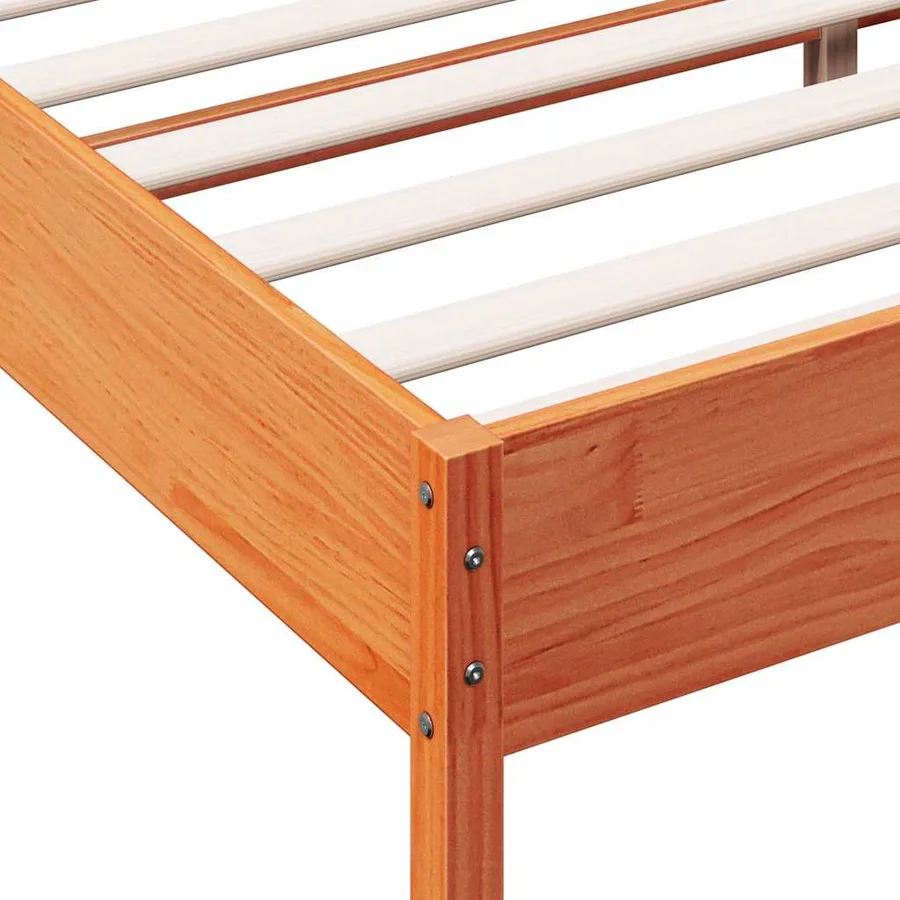 Cadre de lit sans matelas cire marron 75x190 cm bois pin massif - 7