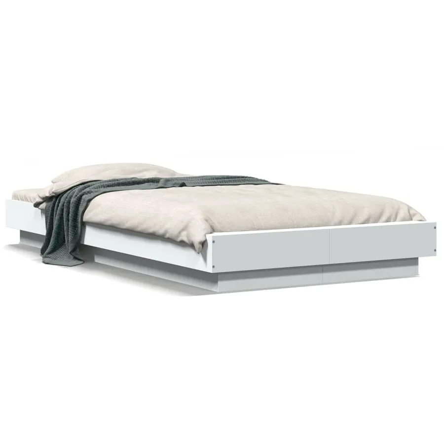 Cadre de lit sans matelas blanc 90x190 cm - 2