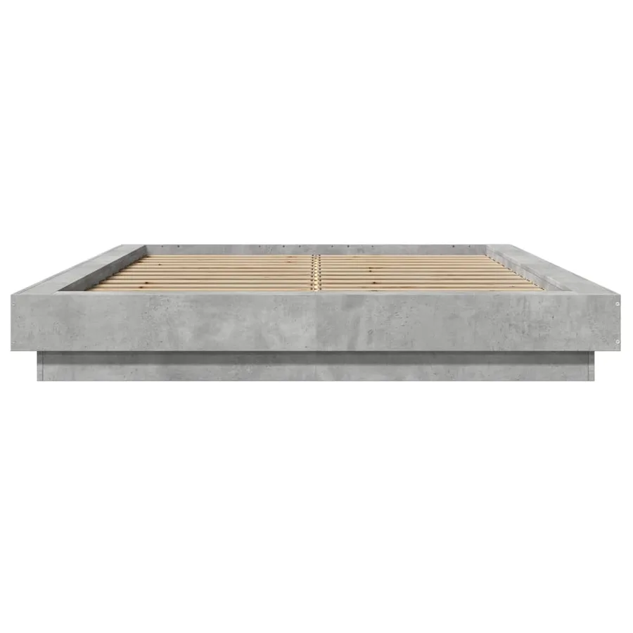 Cadre de lit sans matelas gris béton 135x190 cm - 4