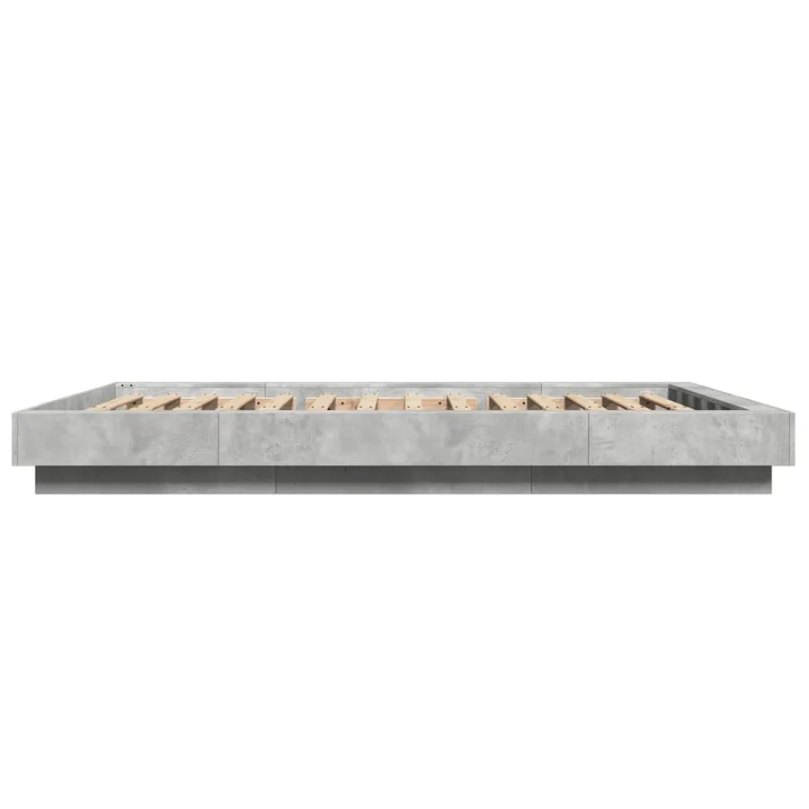 Cadre de lit sans matelas gris béton 135x190 cm - 5