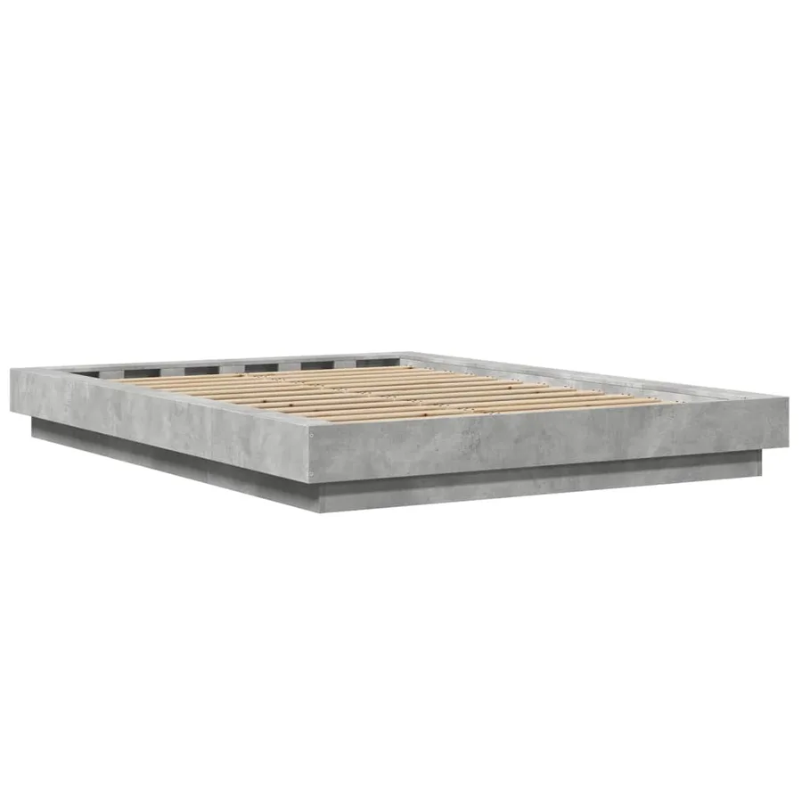 Cadre de lit sans matelas gris béton 135x190 cm - 6