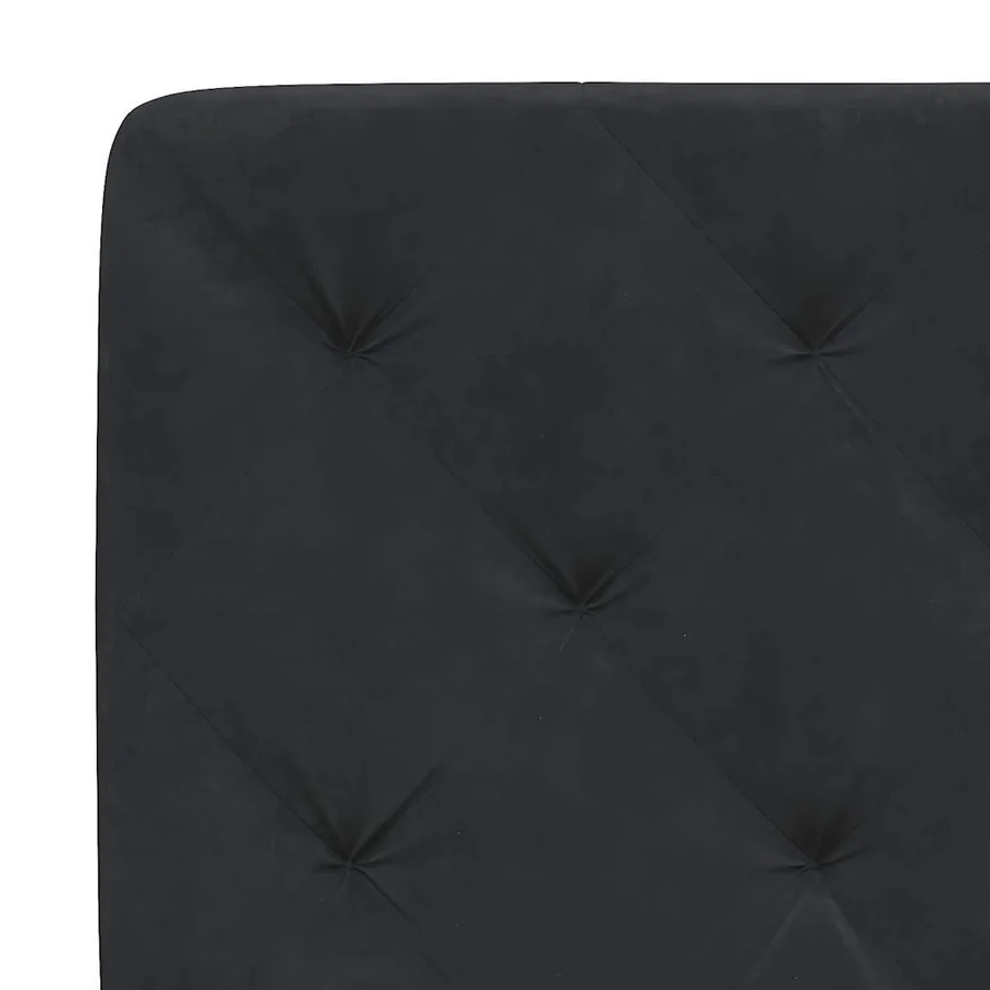 Cadre de lit sans matelas noir 90x190 cm velours - 10