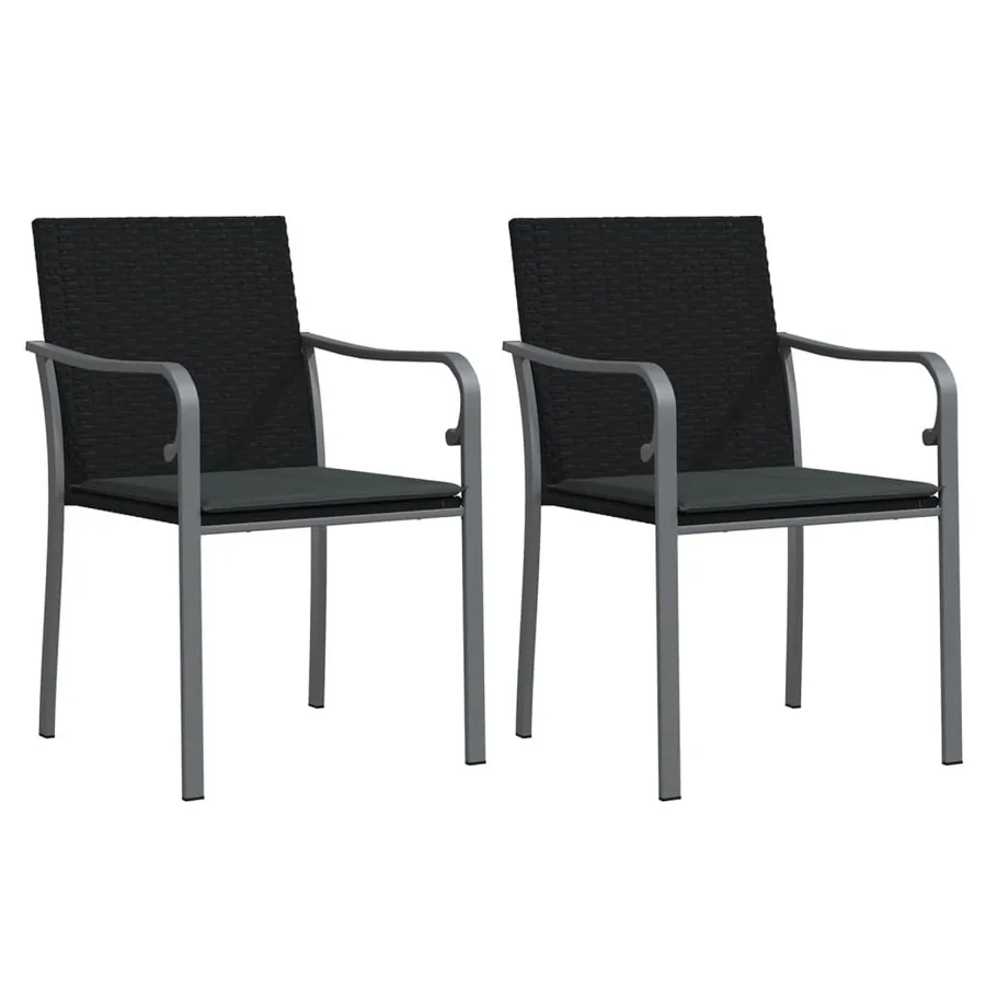 Ensemble à manger de jardin 3 pcs coussins résine tressée acier - 4