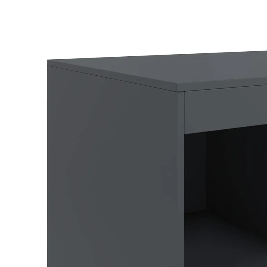Buffet haut anthracite 67x39x95 cm acier - 10