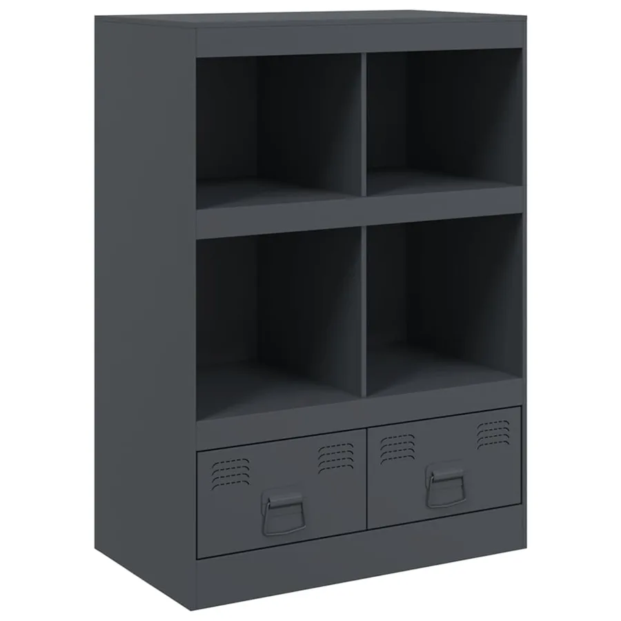 Buffet haut anthracite 67x39x95 cm acier - 2