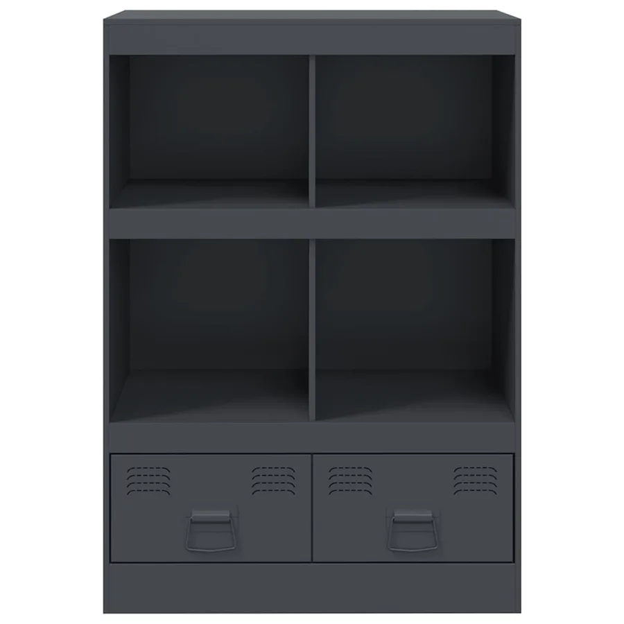 Buffet haut anthracite 67x39x95 cm acier - 6