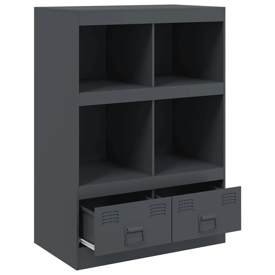 Buffet haut anthracite 67x39x95 cm acier - 7