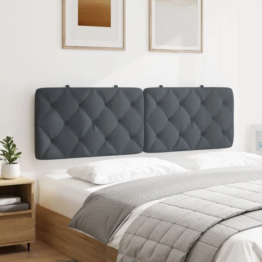 Coussin de tête de lit gris foncé 160 cm velours - 4