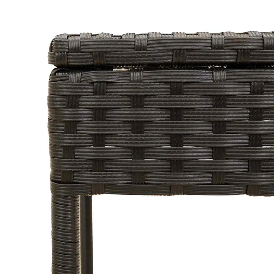 Chaises longues lot de 2 avec auvents et table gris poly rotin - 53