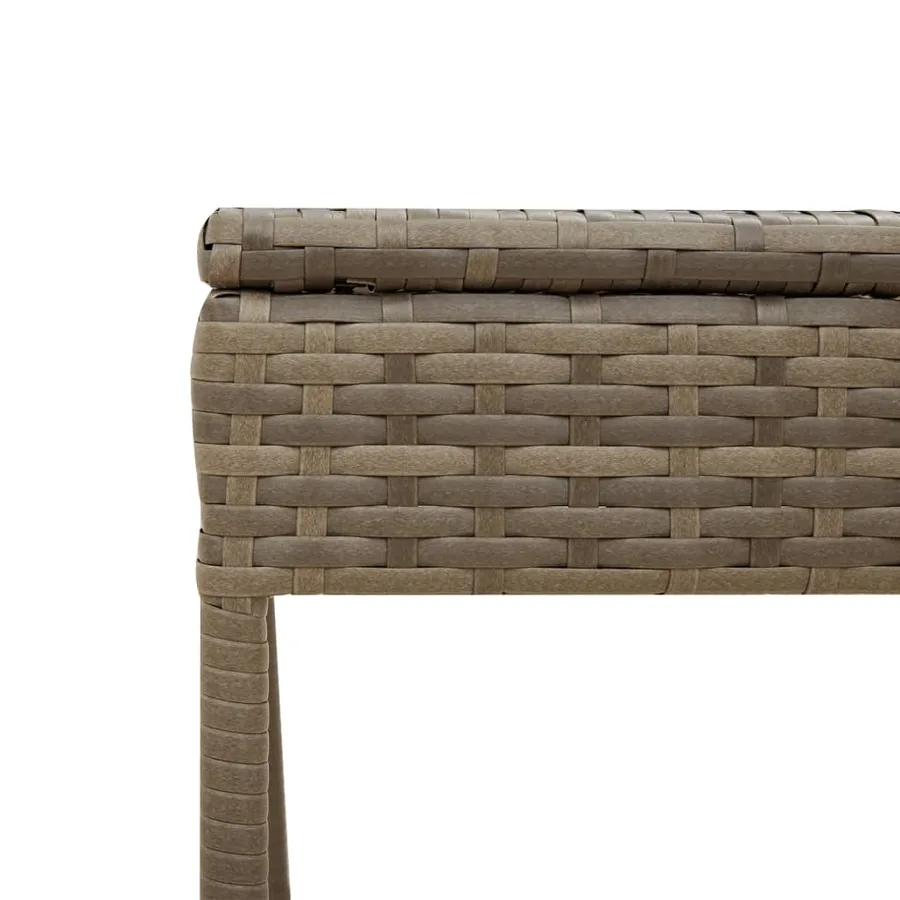 Chaises longues lot de 2 avec auvents et table gris poly rotin - 9