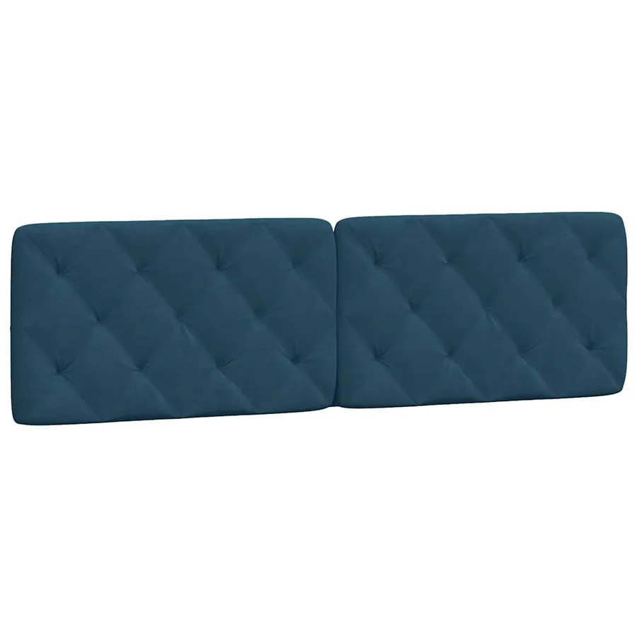 Coussin de tête de lit bleu 180 cm velours - 2