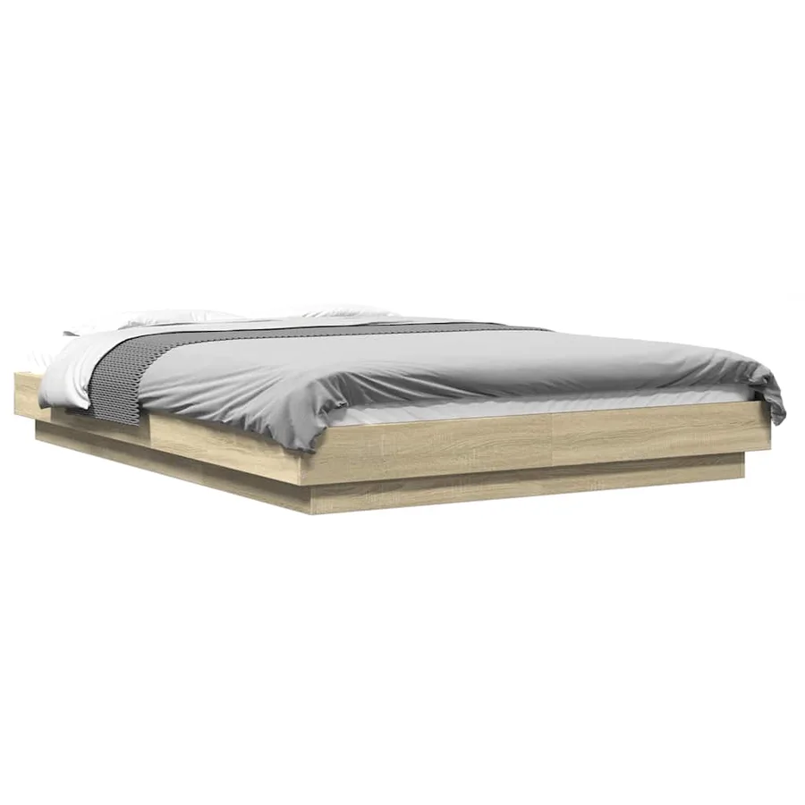 Cadre de lit avec lumières LED sans matelas 140x200 cm - 2