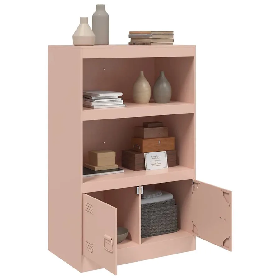 Buffet rose 67x39x107 cm acier - 4