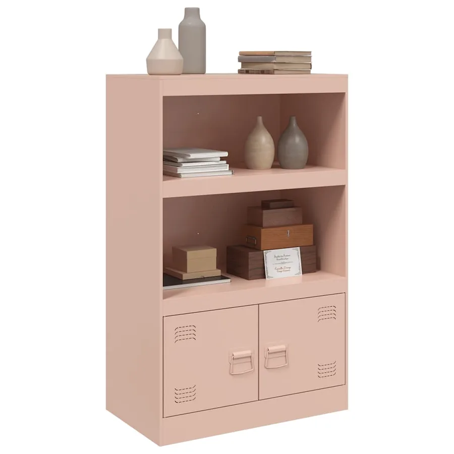 Buffet rose 67x39x107 cm acier - 5