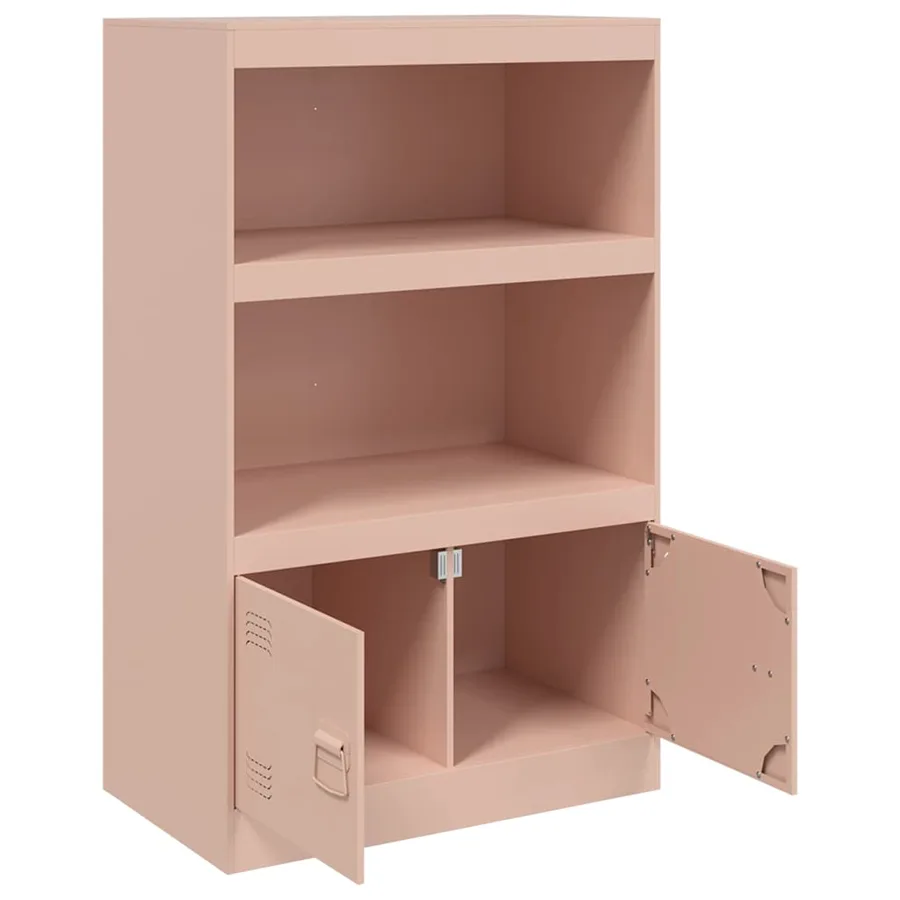 Buffet rose 67x39x107 cm acier - 7