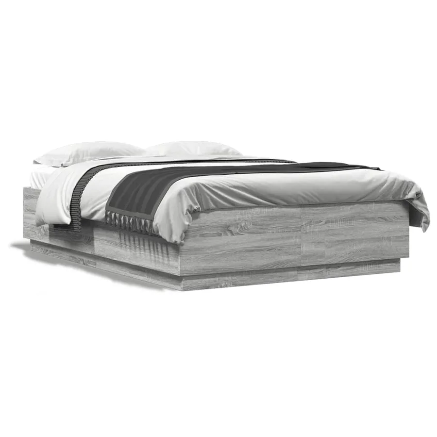 Cadre de lit sans matelas sonoma gris 120x200 cm - 2