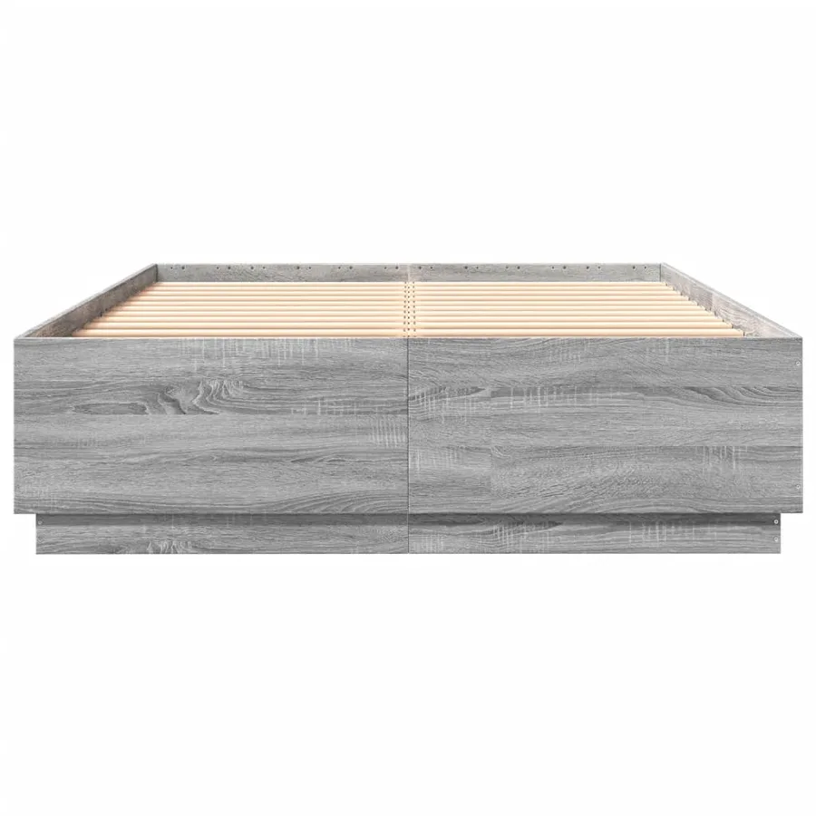 Cadre de lit sans matelas sonoma gris 120x200 cm - 4