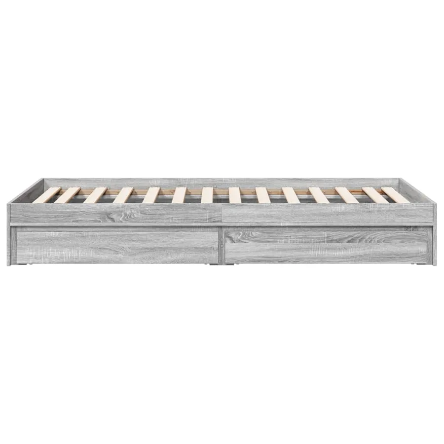 Cadre de lit avec tiroirs sans matelas sonoma gris 75x190 cm - 5