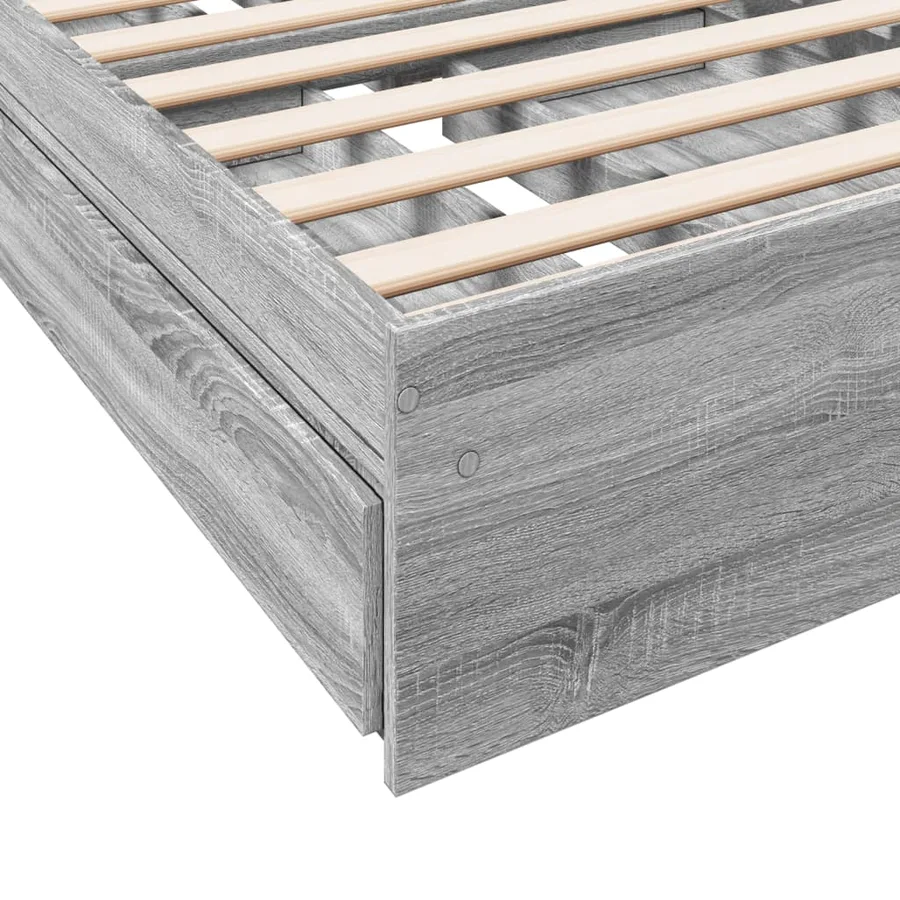 Cadre de lit avec tiroirs sans matelas sonoma gris 75x190 cm - 8