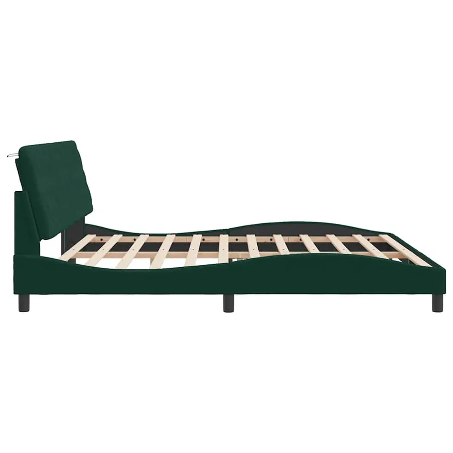 Cadre de lit sans matelas vert foncé 200x200 cm velours - 6