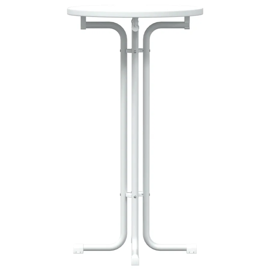 Table de bar blanc Ø60x110 cm bois d'ingénierie et acier - 4