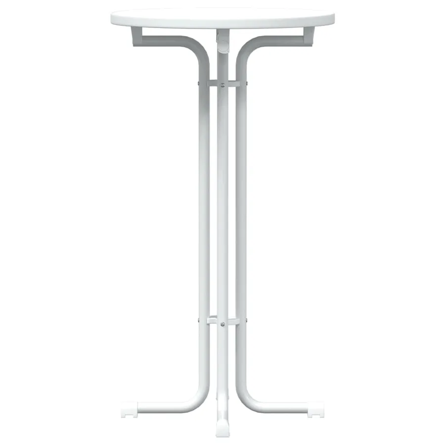 Table de bar blanc Ø60x110 cm bois d'ingénierie et acier - 5