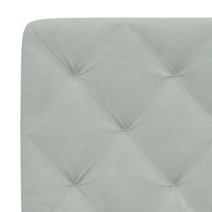 Lit avec matelas gris clair 200x200 cm velours - 6