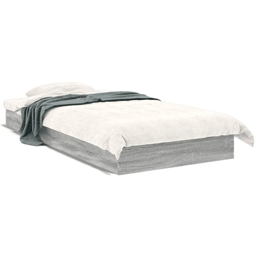 Cadre de lit sans matelas sonoma gris 75x190 cm - 2