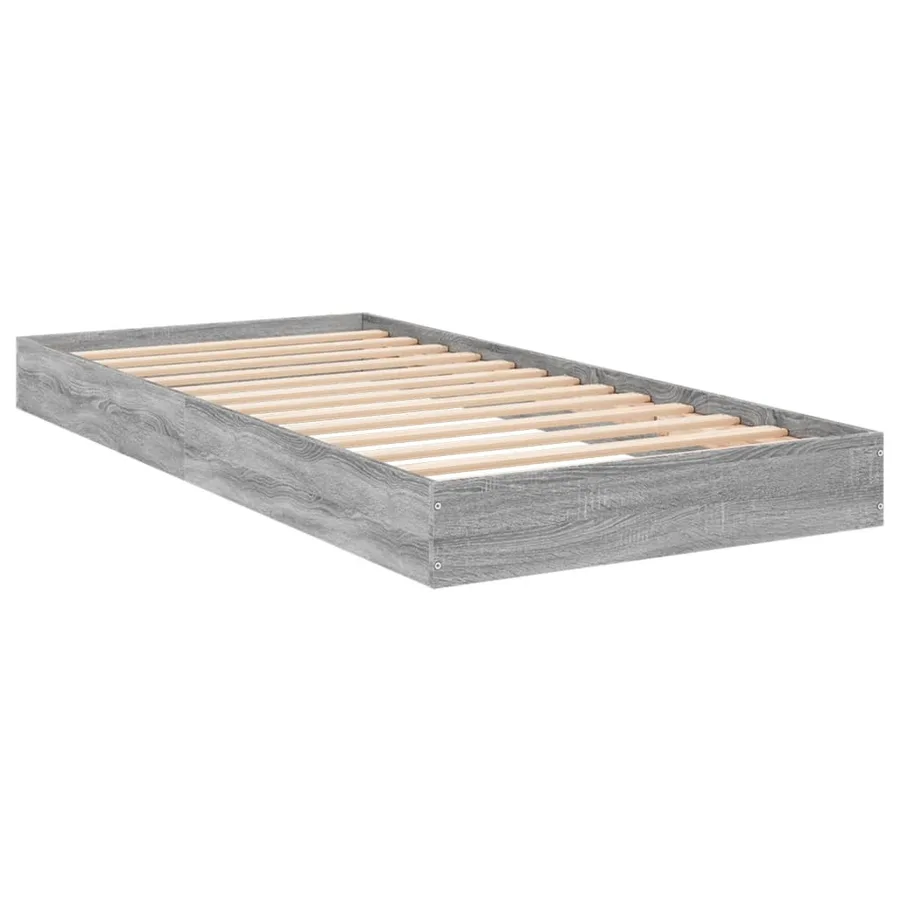 Cadre de lit sans matelas sonoma gris 75x190 cm - 3