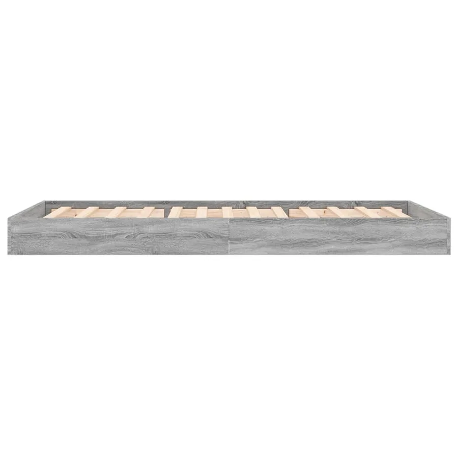 Cadre de lit sans matelas sonoma gris 75x190 cm - 5