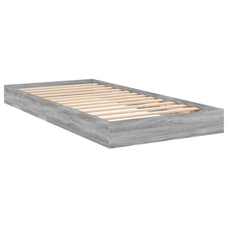 Cadre de lit sans matelas sonoma gris 75x190 cm - 6