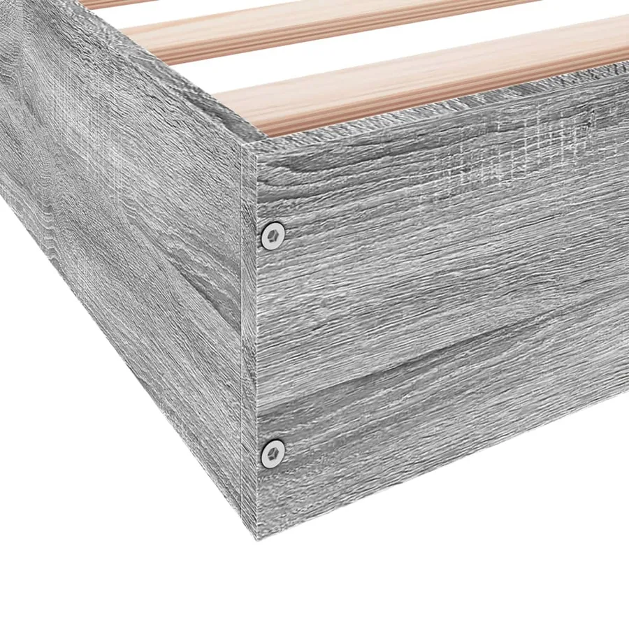 Cadre de lit sans matelas sonoma gris 75x190 cm - 8