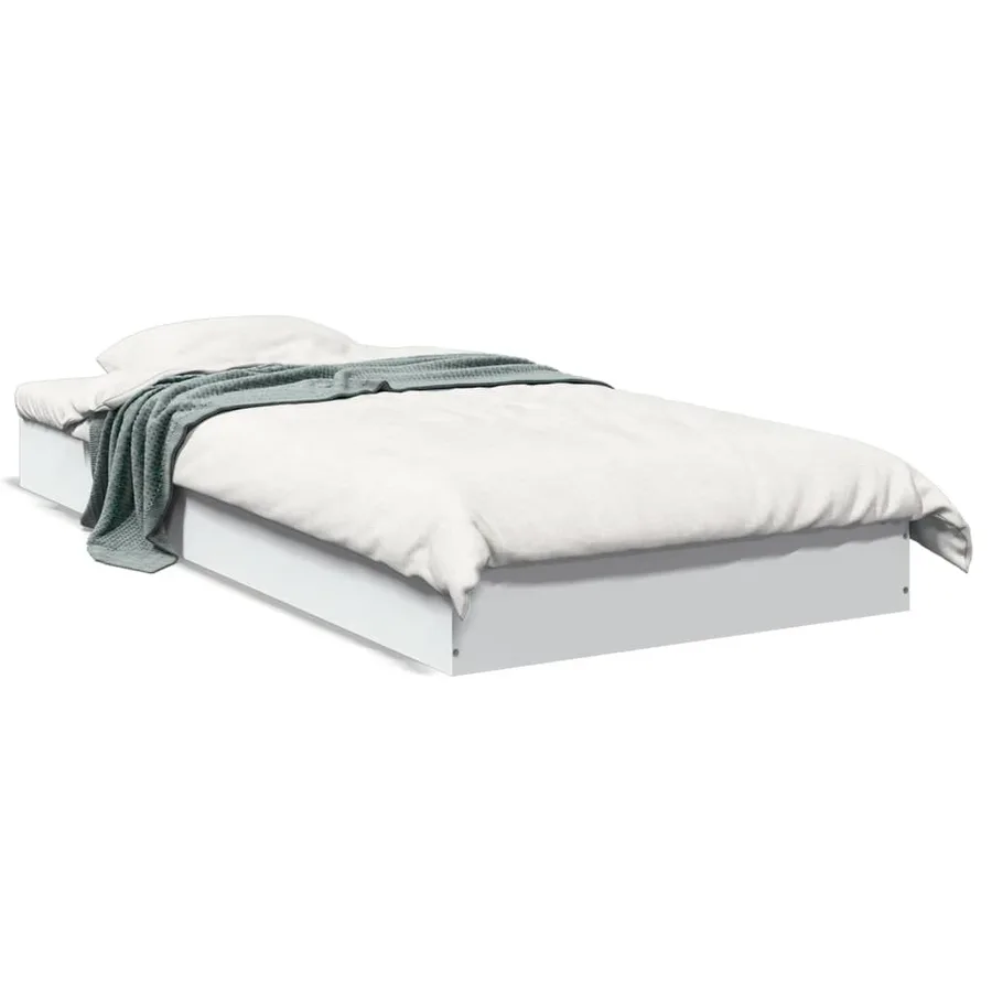 Cadre de lit sans matelas blanc 90x200 cm bois d'ingénierie - 2