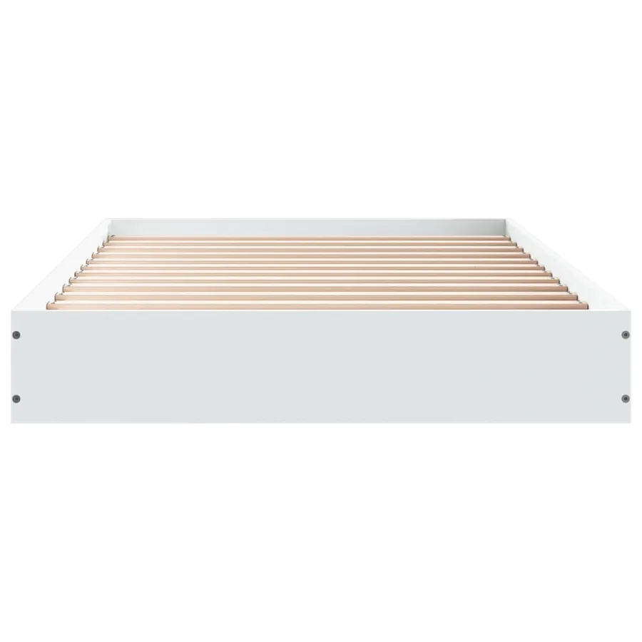 Cadre de lit sans matelas blanc 90x200 cm bois d'ingénierie - 4