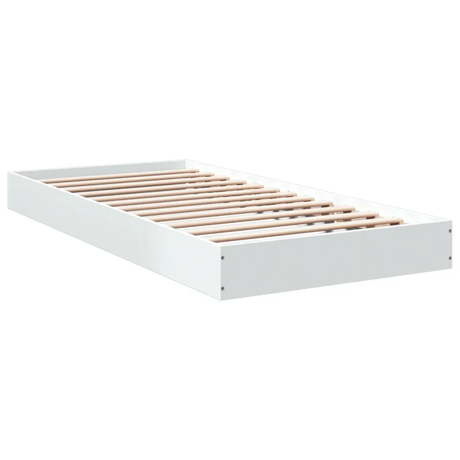 Cadre de lit sans matelas blanc 90x200 cm bois d'ingénierie - 6