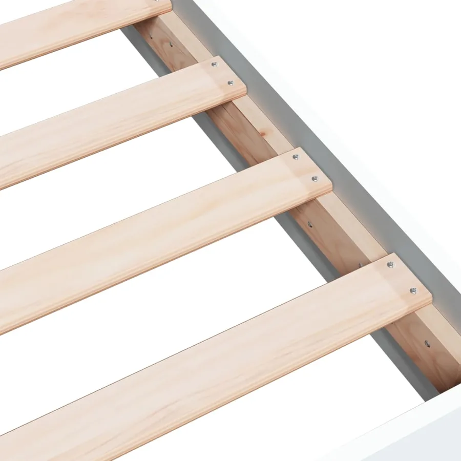 Cadre de lit sans matelas blanc 90x200 cm bois d'ingénierie - 7