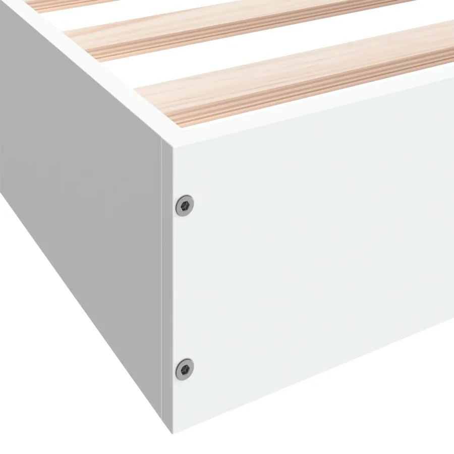 Cadre de lit sans matelas blanc 90x200 cm bois d'ingénierie - 8