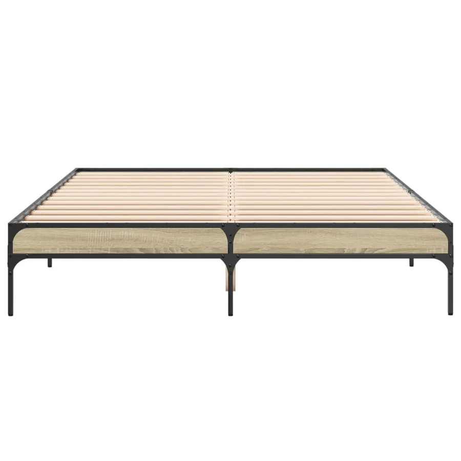 Cadre de lit sans matelas chêne sonoma 150x200 cm - 4