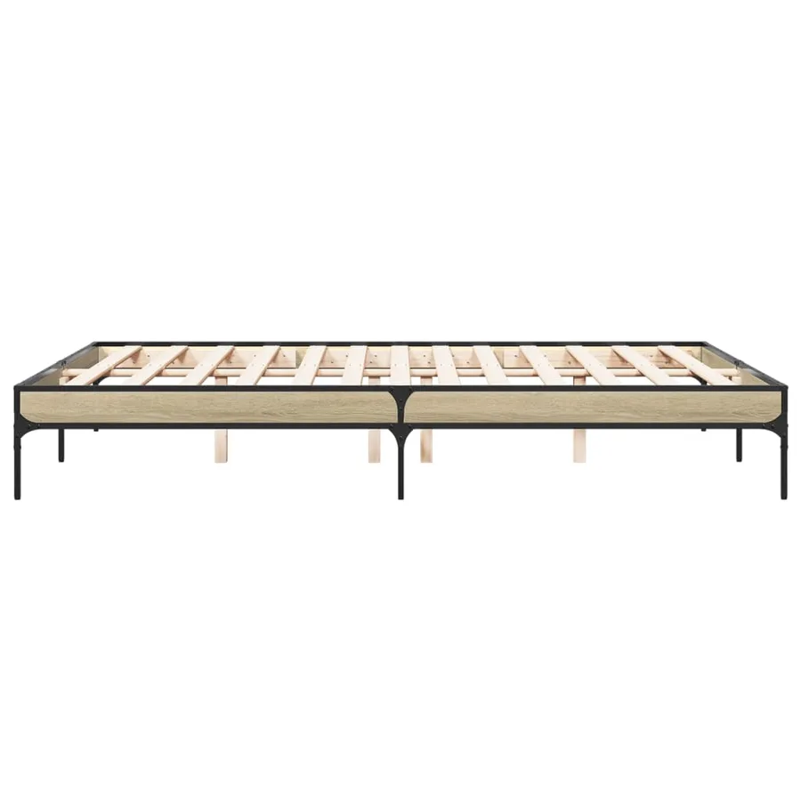 Cadre de lit sans matelas chêne sonoma 150x200 cm - 5