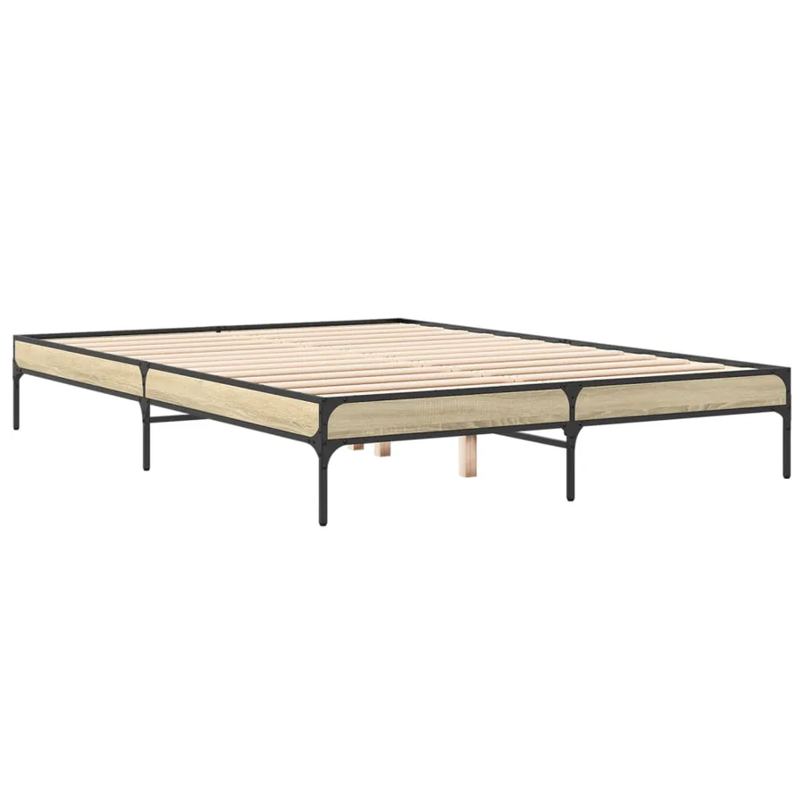 Cadre de lit sans matelas chêne sonoma 150x200 cm - 6