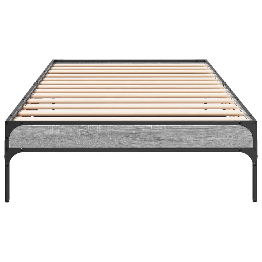 Cadre de lit sans matelas sonoma gris 75x190 cm - 4