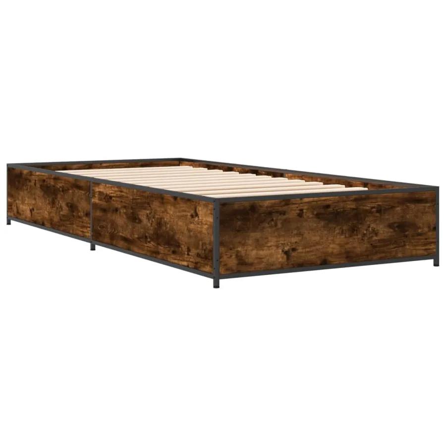 Cadre de lit sans matelas chêne fumé 100x200 cm - 3