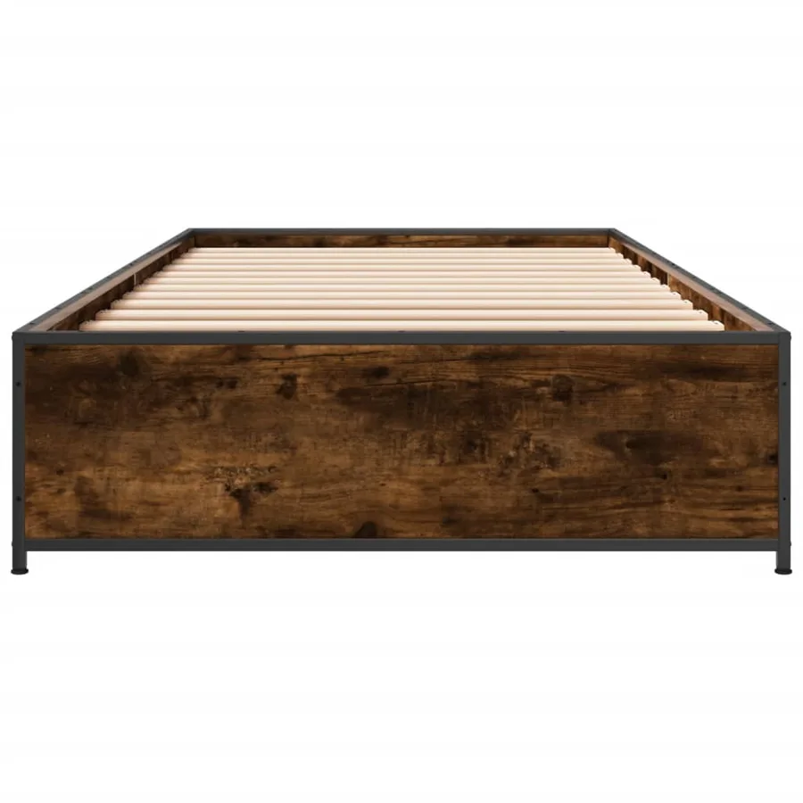 Cadre de lit sans matelas chêne fumé 100x200 cm - 4