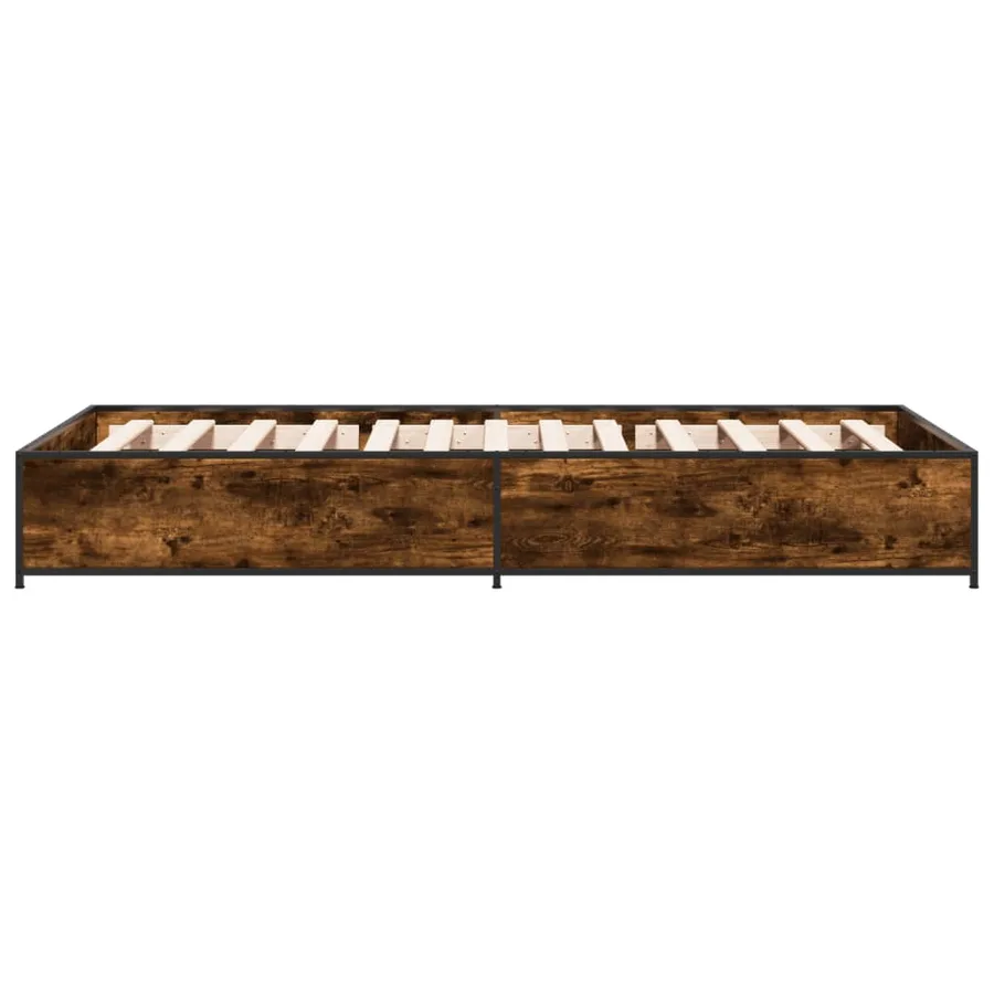 Cadre de lit sans matelas chêne fumé 100x200 cm - 5