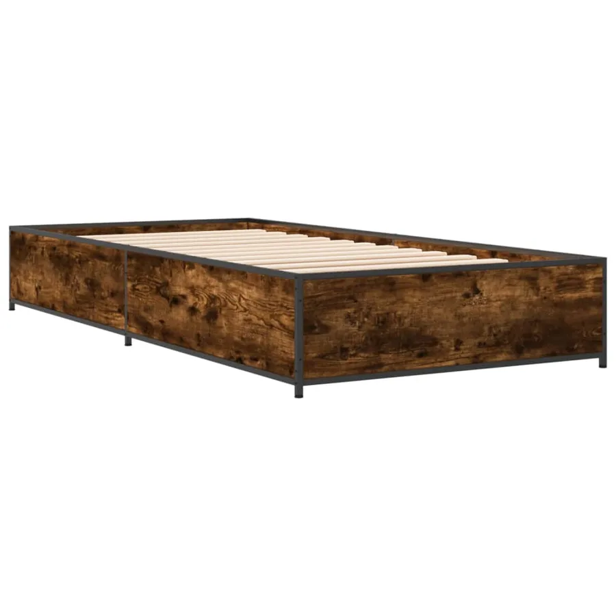 Cadre de lit sans matelas chêne fumé 100x200 cm - 6
