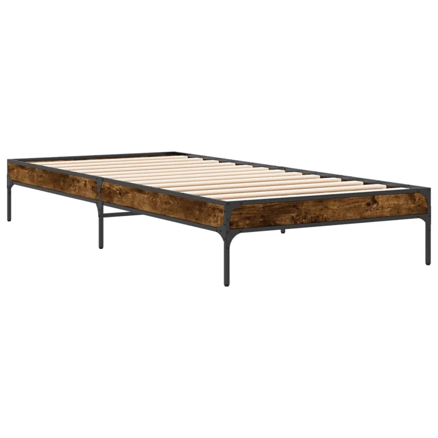 Cadre de lit sans matelas chêne fumé 90x200 cm - 3