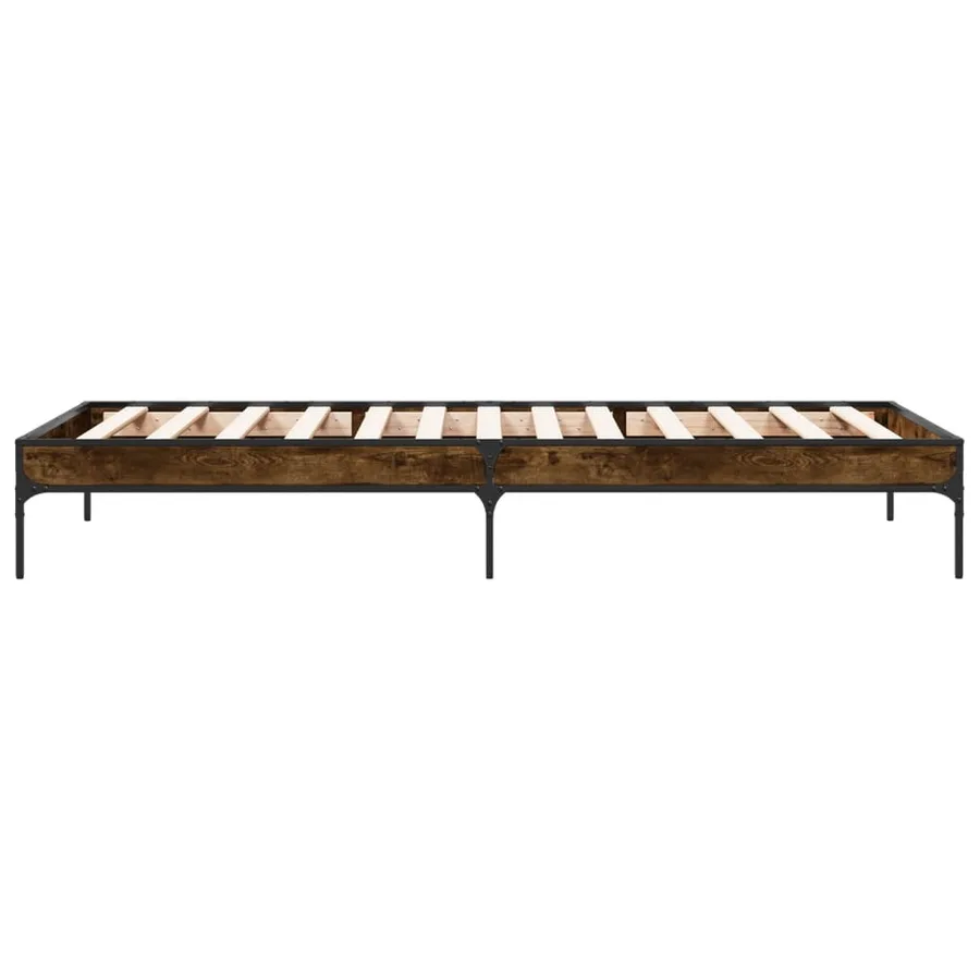 Cadre de lit sans matelas chêne fumé 90x200 cm - 5
