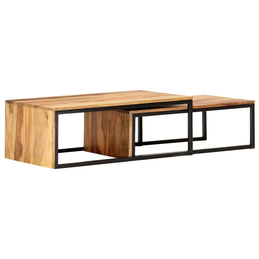 Tables gigognes 2 pcs Bois solide - 10