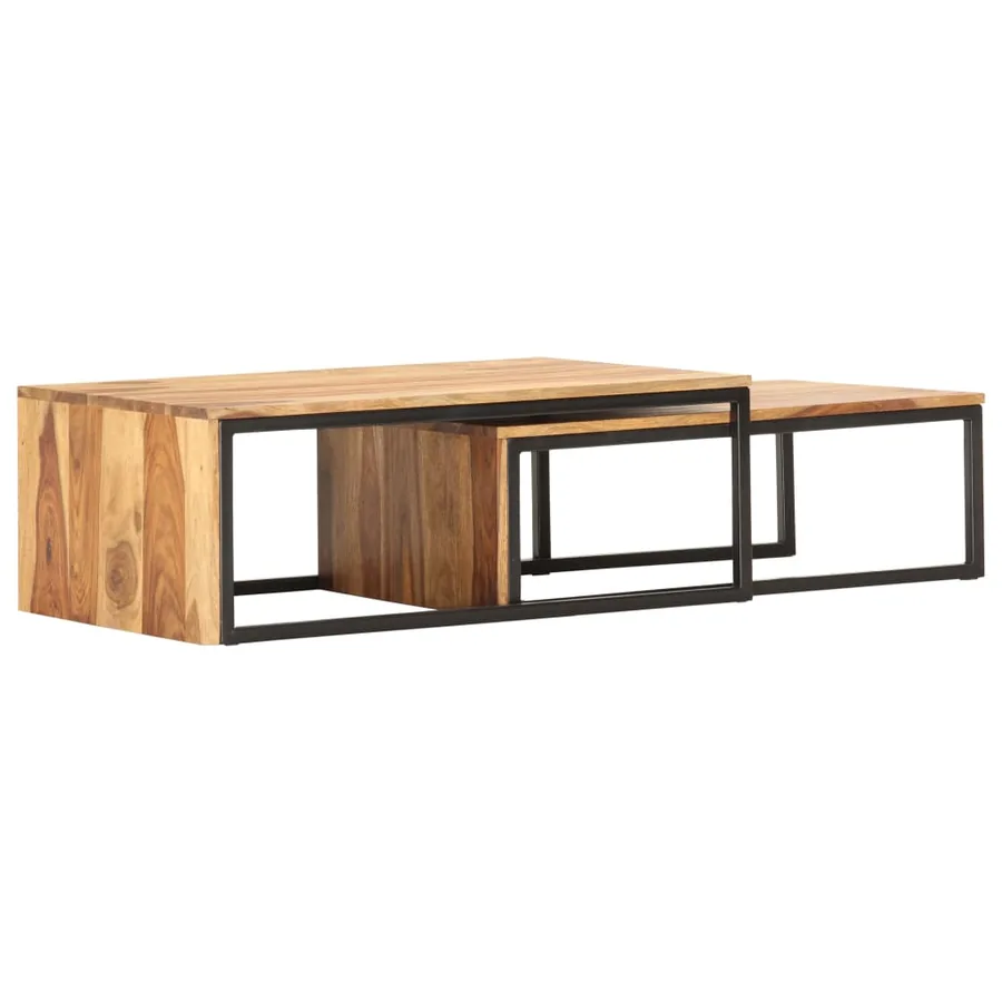 Tables gigognes 2 pcs Bois solide - 12