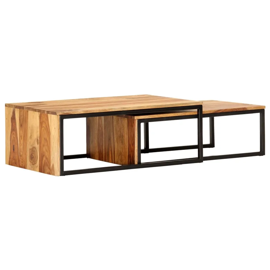 Tables gigognes 2 pcs Bois solide - 13